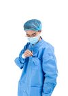 محبوكة معطف مختبر الأزرق ثوب المتاح للجنسين زي المستشفى المآزر الطبية البدلة