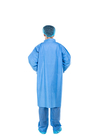 محبوكة معطف مختبر الأزرق ثوب المتاح للجنسين زي المستشفى المآزر الطبية البدلة