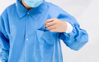 معطف للمختبر الطبي يمكن التخلص منه حسب الطلب بأكمام طويلة مرن للجنسين