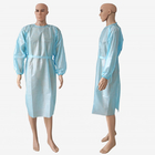 ثوب جراحي يمكن التخلص منه أزرق PP PE مقاوم للماء مع أصفاد مرنة