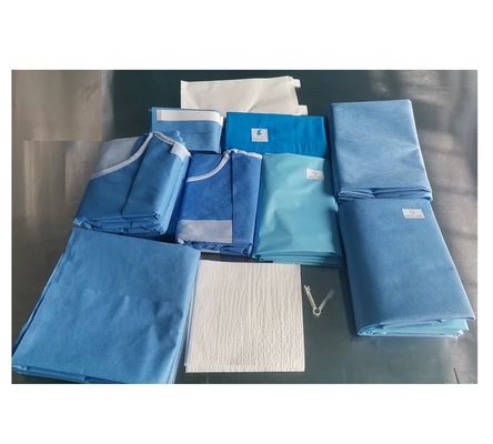 ثياب جراحية عادية بدون أكمام ويمكن التخلص منها ربطة العنق على القماش غير المنسوج ثياب يونيسيكس تنفسية