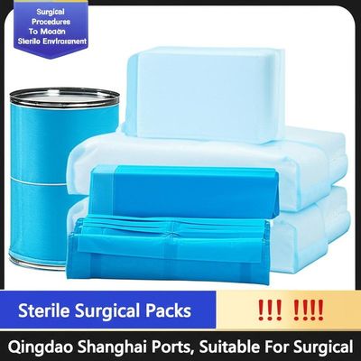 عبوات جراحية يمكن التخلص منها خالية من اللاتكس مع درزات بالموجات فوق الصوتية وعدد العبوات 1/30/50 لكل صندوق للعمليات المعقمة