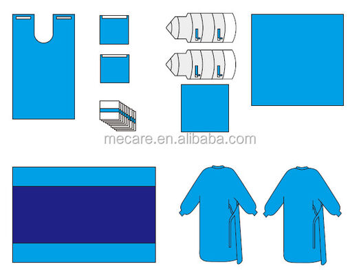 مجموعات جراحية يمكن التخلص منها خالية من اللاتكس مع مواد عالية الامتصاص وعمر افتراضي 3 سنوات للاستخدام في المستشفيات